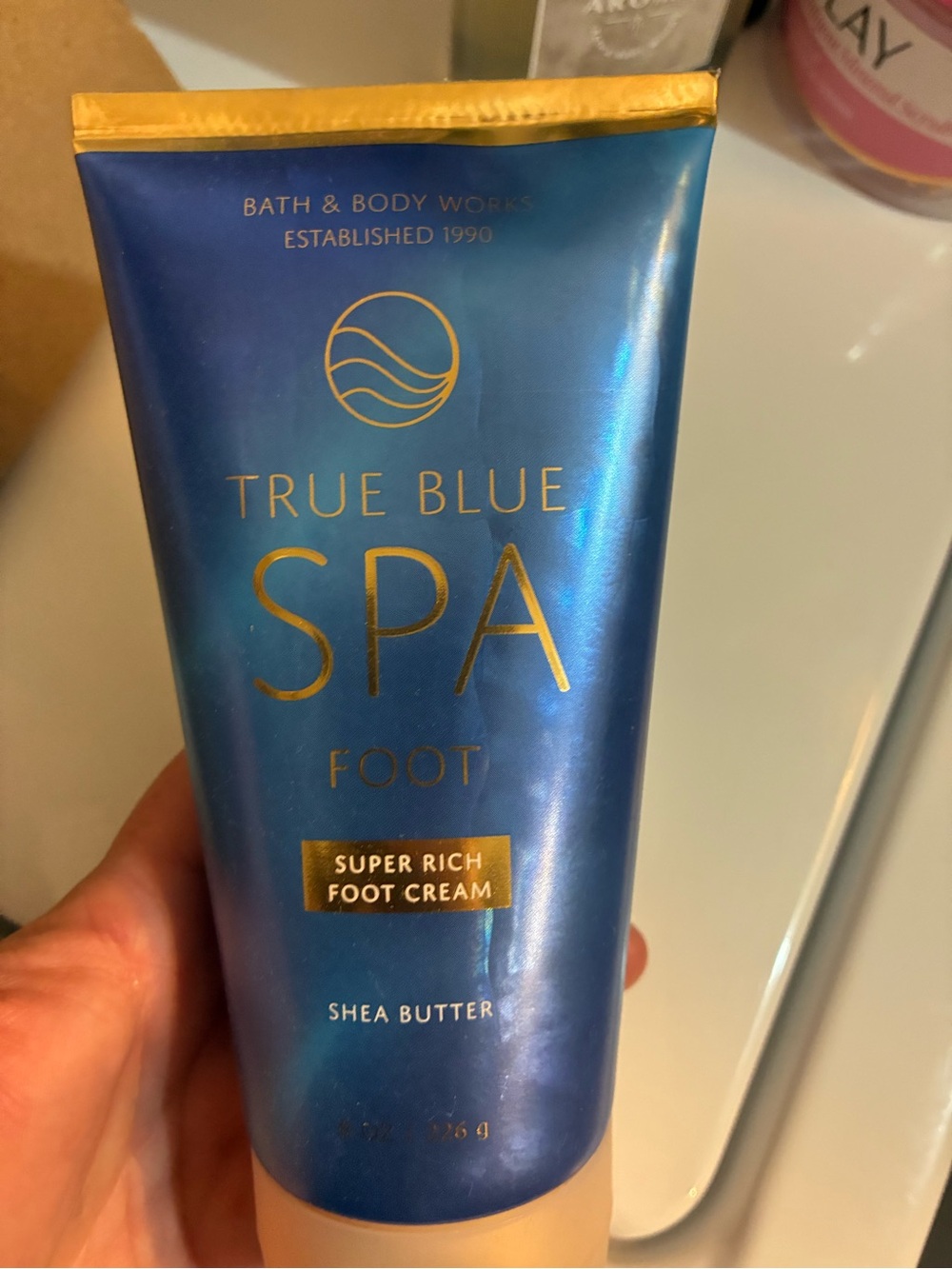 Bath & Body Works True Blue Spa Foot Cream - Blue with Gold Accents
